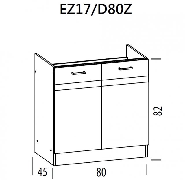 Eliza EZ17/D80Z 80 cm Grīdas zemizlietnes skapītis