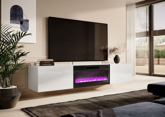 SLIDE 200 K + Kom TV cabinet White gloss