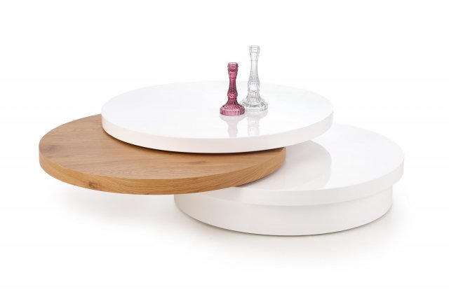 MICHELLE Coffee table White/golden oak