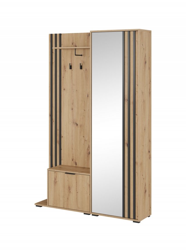 NELLY Hall (oak artisan/black lamella)