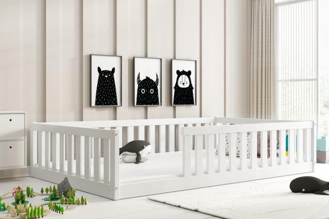 Montessori Кровать детская с матрасом 120x200 Белый