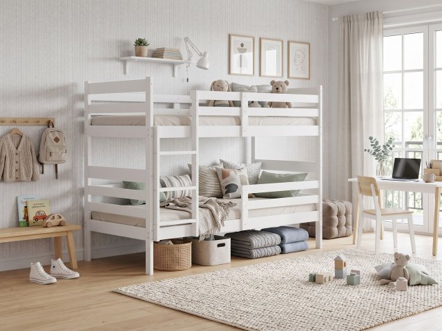 Etagenbett Hochbett 190x90 mit 2 Matratzen,Weiß
