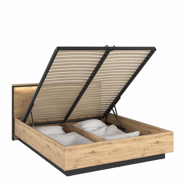 QUANT QA- QS-02(140) 140x200 Bett mit Bettzeugkasten,Beleuchtung