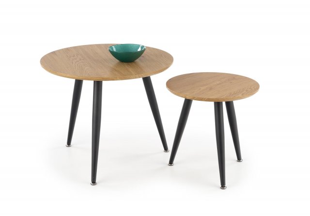 MENTONA 2 Set of two coffee tables golden oak/black