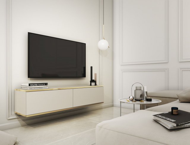 ORO- RTV-135 Wall Mounted TV Cabinet Beige