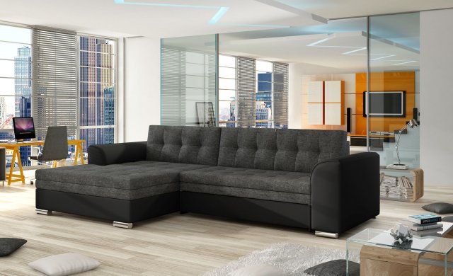 Comforti Corner sofa (Sawana 05/Soft 011 dark grey/black)