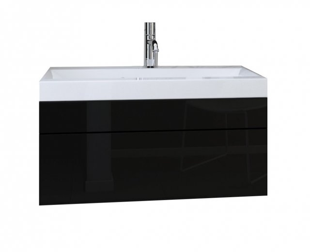 Furnitech DR/LU 60 Piekaramais vannas istabas skapītis izlietnei black/black gloss