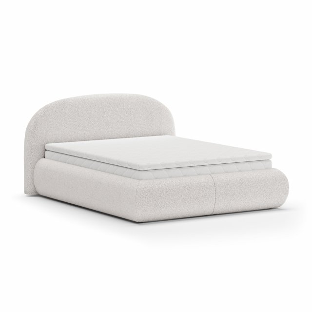 MOET 180x200 Bouclé-Polsterbett mit Matratze und Bettkasten