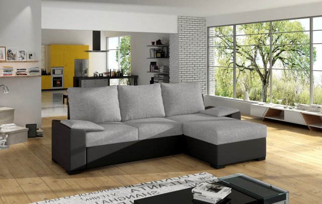 Luso LS9 Угловой диван Universal L/R (Sawana 21/Soft 11 серый/черный)