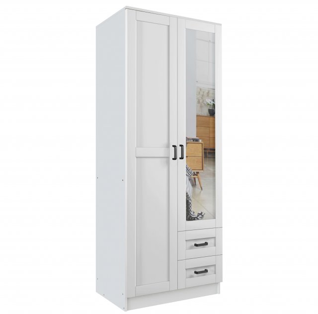 Kami-SZF 2d2s Rama Wardrobe with mirror,white