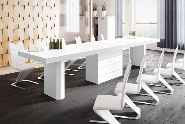 Kolos 160-412 Table (White/Top white gloss)