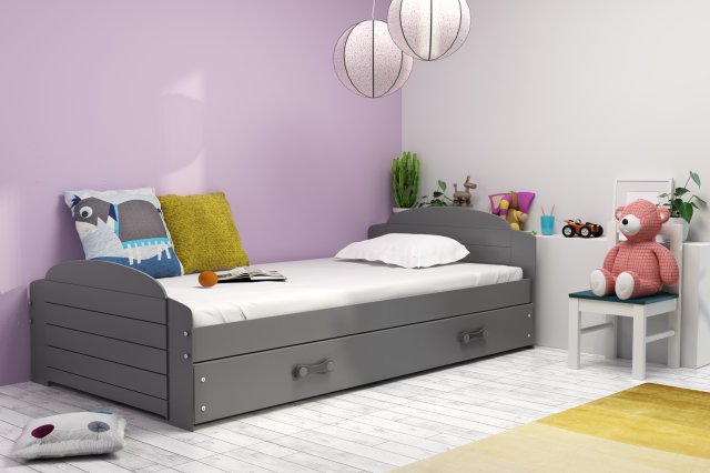 LIL- 1 Кровать детская с матрасом 200x90 графит