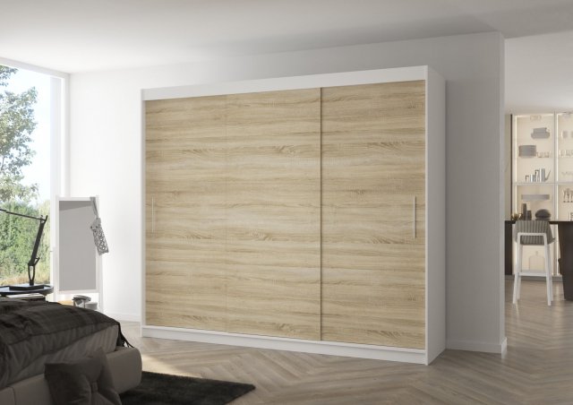 Antos 250 White/sonoma Schwebetürenschrank