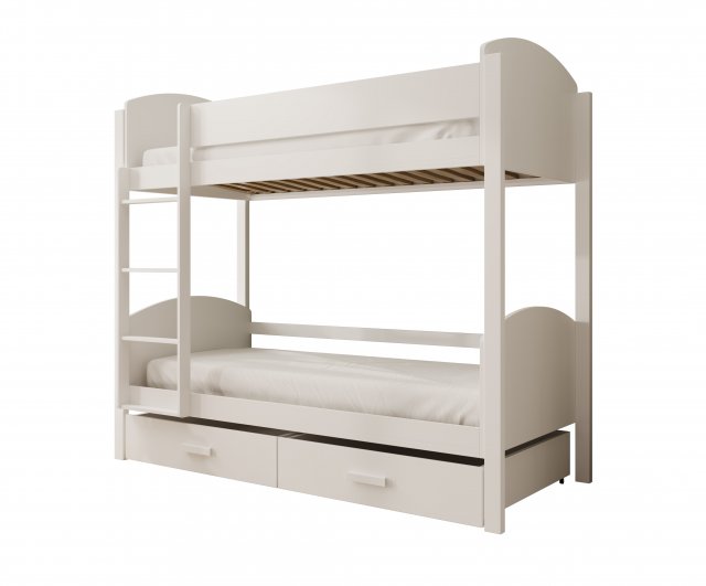 Jori Двухъярусная кровать с матрасами 200x90 белый