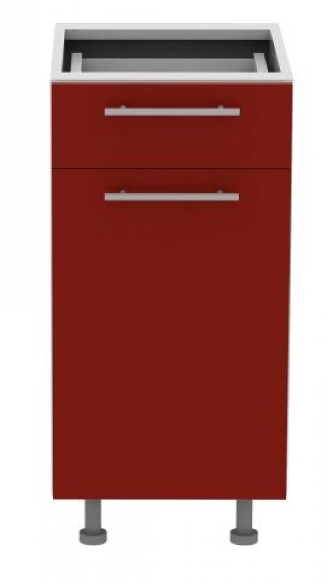 Standard D1D1S40 L/P 40 cm Akrila glancēts Grīdas skapītis