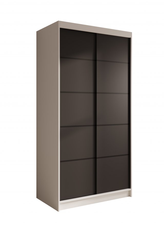 SW-VER 100 cm Sliding wardrobe,White matt/black matt