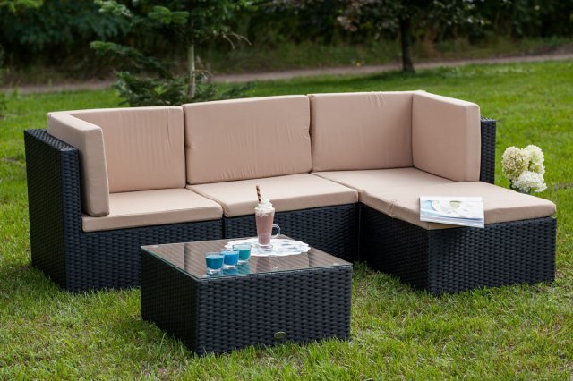 Garden furniture set TINTO Black