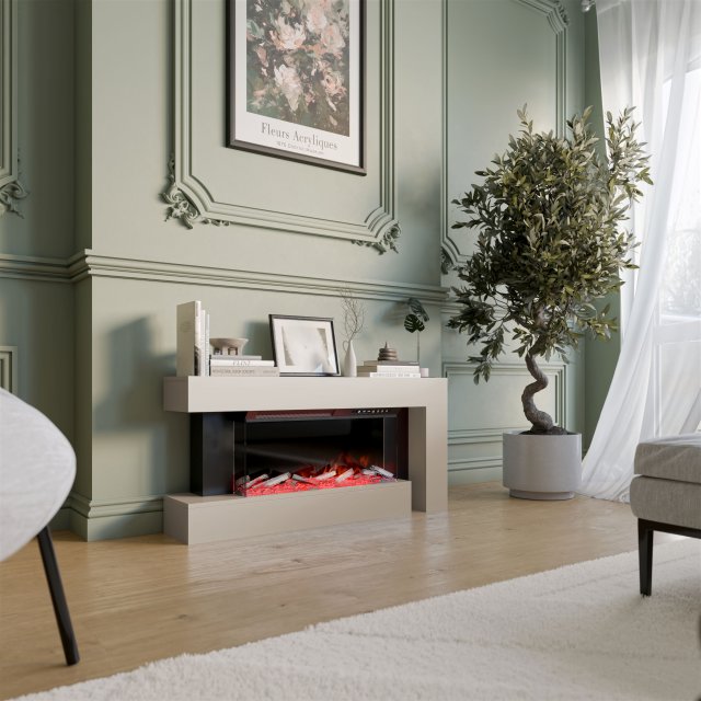 CAMIN MODERN RTV cashmere + kamin TV-alus