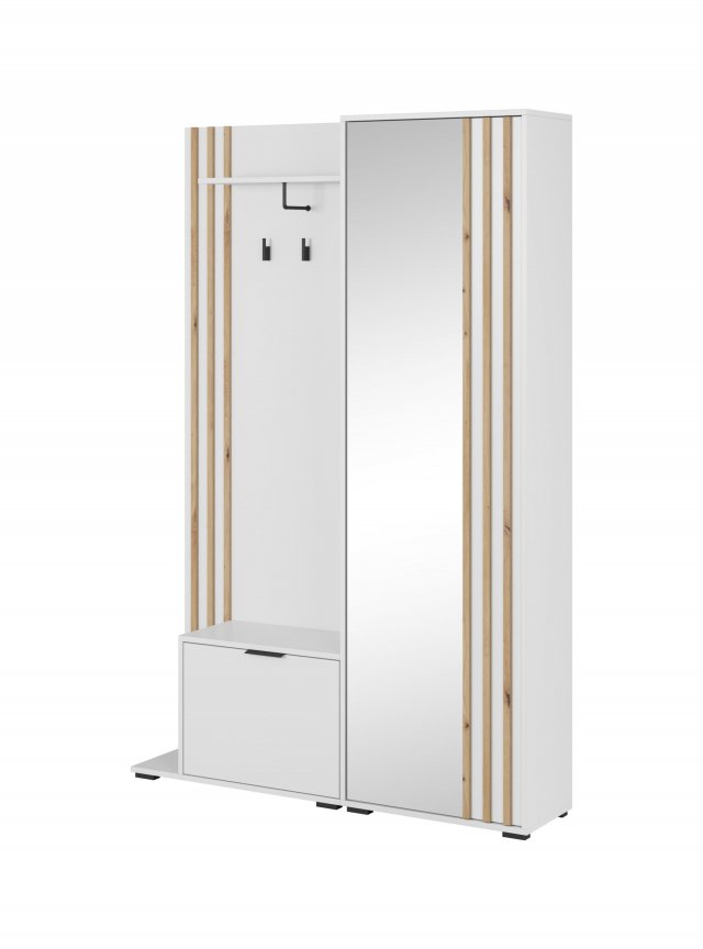 NELLY Hall (white/oak artisan lamella)
