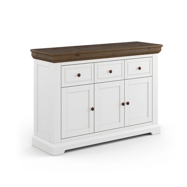 Marone Elite White/tabacco PLMEL42/T Kommode 3 Schubladen, 3 türen,Weiß/tabacco