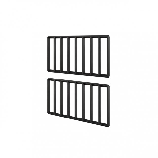 TEEN FLEX TF-14 Designer Set 2x Wandpaneele mit oranger Beleuchtung,schwarz/raw steel 