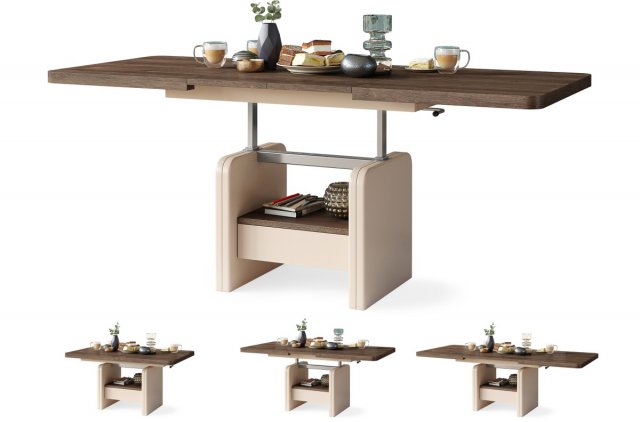 LEXUS 75 sz Pikendatav laud transformer (pruun tamm/beež)