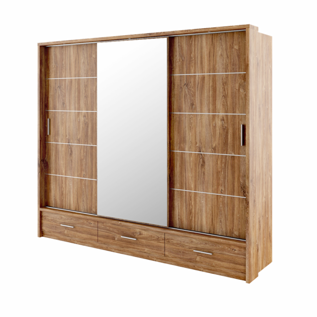 ArtiAR -01P Sliding door wardrobe with lighting and mirror 250cm
