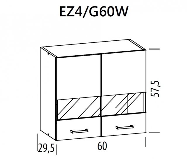 Eliza EZ4/G60W 60 cm Wall cabinet