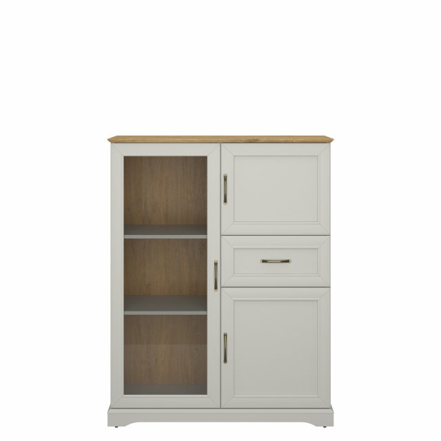 Soretto WIT NIS 2D1W1S Glass-fronted cabinet