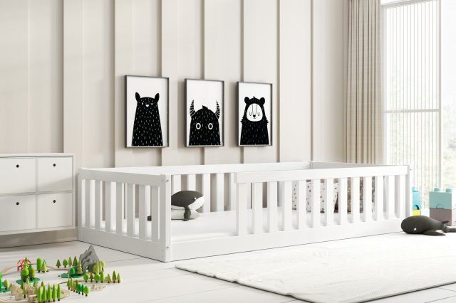 Montessori Кровать детская с матрасом 190x90 Белый