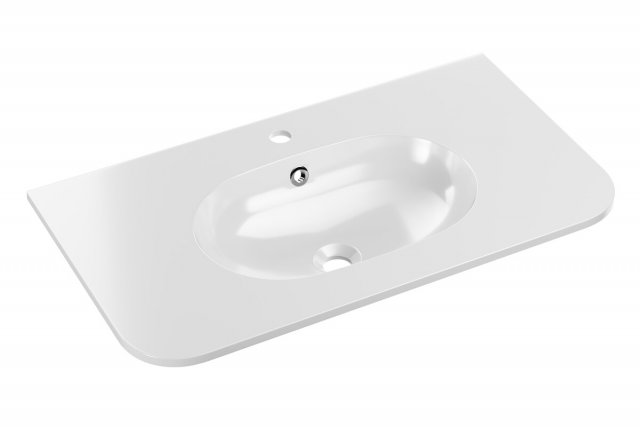 Ovalia Pure white gloss um 80-46 Sink 80cm