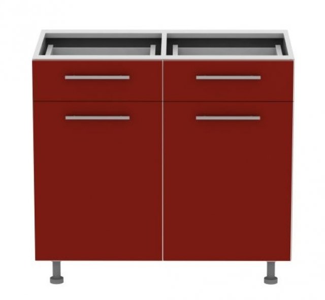 Standard D2D2S90 90 cm Akrila glancēts Grīdas skapītis