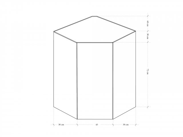 Total G60N2 L/R 60/60 Corner wall cabinet,Beige