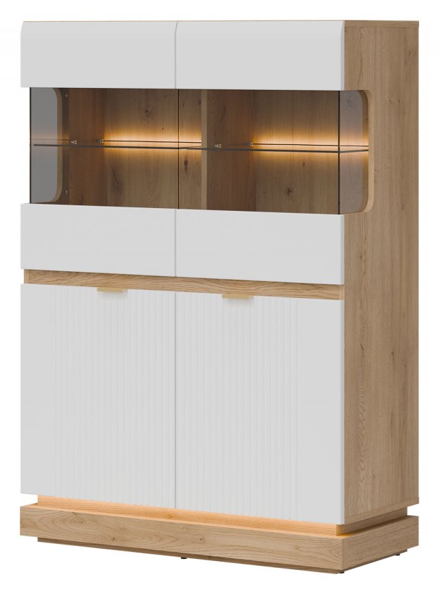 MILTON-ML 04 Витрина,Cremona torro oak/white matt