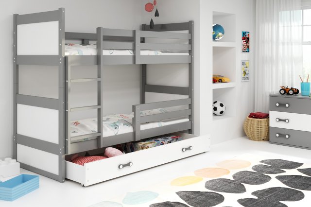 Riko II 190x90 Bunk bed with two mattresses Graphite