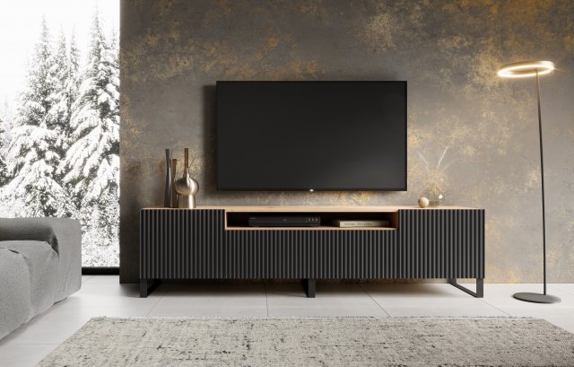 NOES AB RTV 200 cm TV-alus,Artisan tamm/Must matt