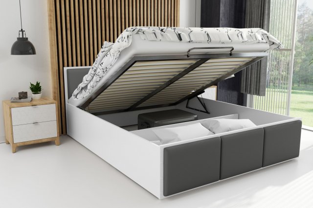 PANAMAX Upholstered ST-MET 140x200 Voodi (Valge)