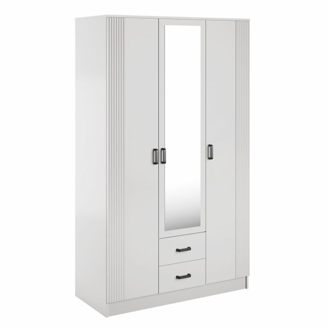 Kami-SZF 3d2s Ryfla Peegeliga riidekapp,valge