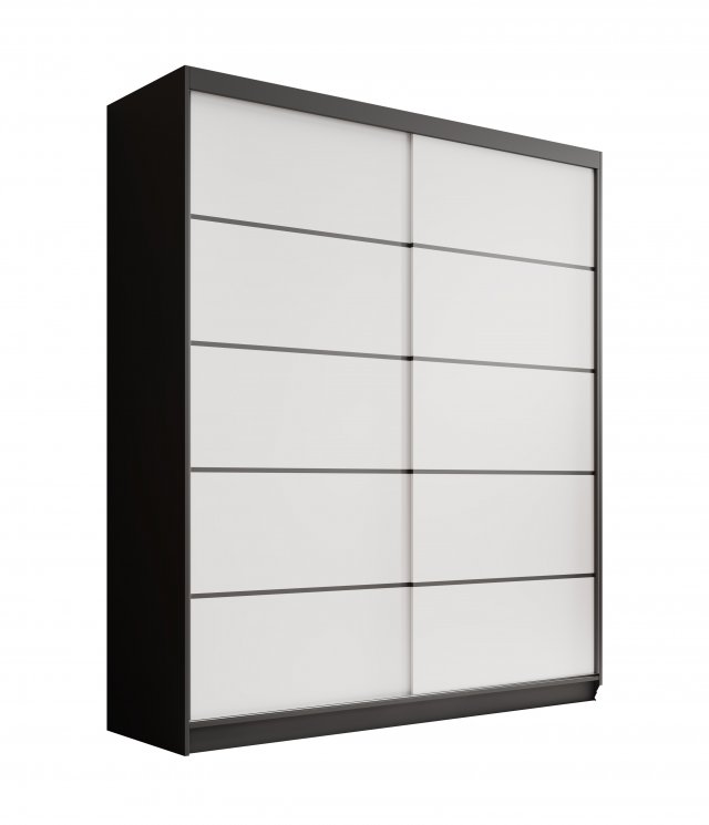SW-HAN-180 cm -BW Liugustega kapp,Must matt/valge matt