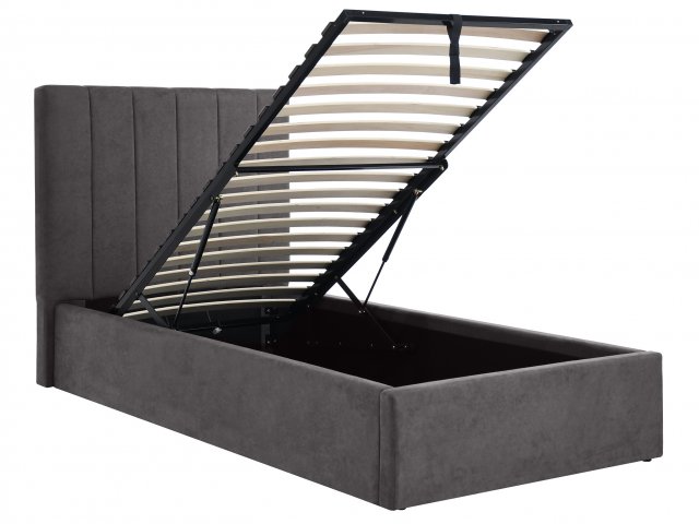 Taslan 90x200 Bett mit Bettzeugkasten (grau)