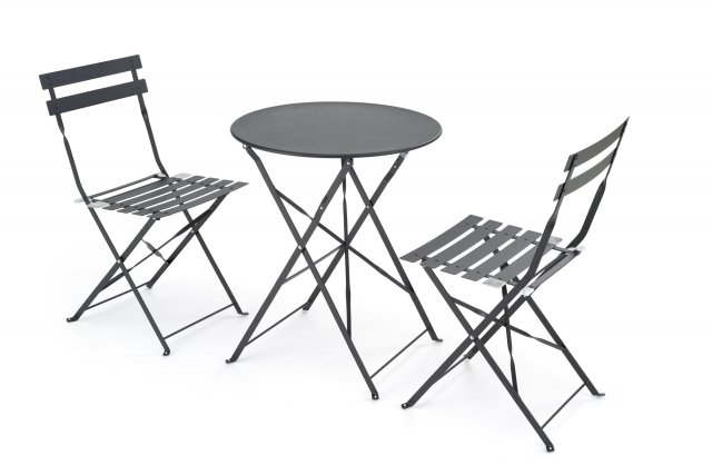 Gartenmöbelset Tisch+2 Stühle,Schwarz