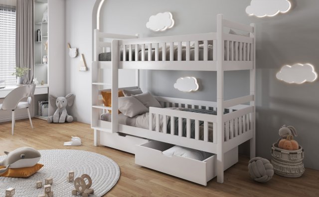 ALEXANDER Bunk bed with mattress White