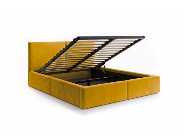 30127,160x200 Bett mit Bettzeugkasten (Mustard)
