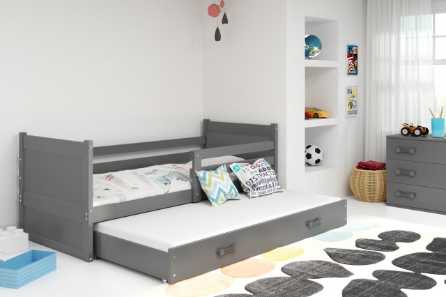 Riko II 190x90 Bed with two mattresses Graphite