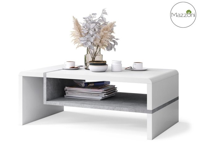 Folk LAW Couchtisch,Weiß matt/Beton Millennium