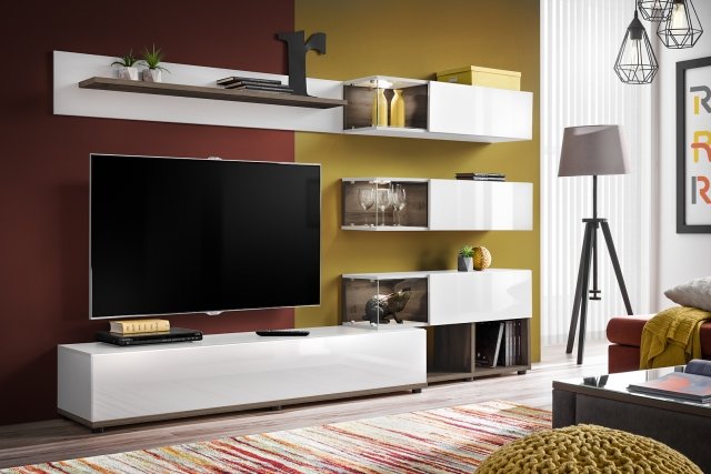 SILK +LED Set Perla elm/white gloss