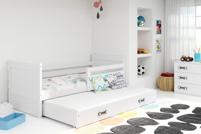 Riko II 190x90 Bed with two mattresses White