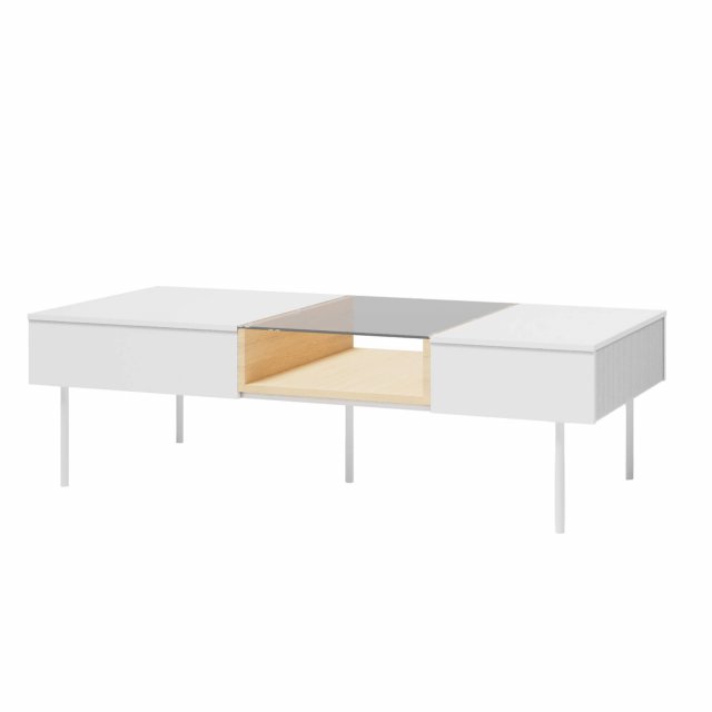 LIBA LB-07 Couchtisch,Vicenza,Eiche/weiße Seide