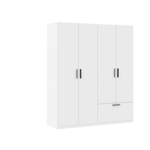 INTERLIT SZF 4D1S Riidekapp 4 ukse ja 1 sahtliga,valge matt