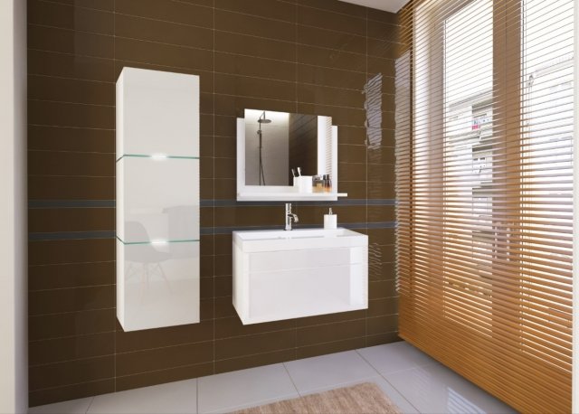 Furnitech Vannitoa komplektI B1-17W-HG21-U60 Z UM white/white gloss